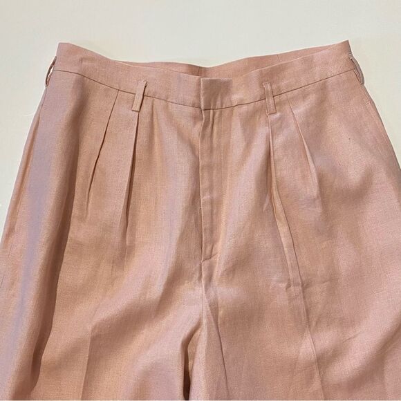 VTG J.G.Hook Pink Ramie/Linen Blend Pleated Trousers - Picture 2 of 13